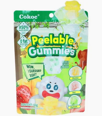 Cokoc Peelable Mixed Fruit Gummies 🍓🍍🍬